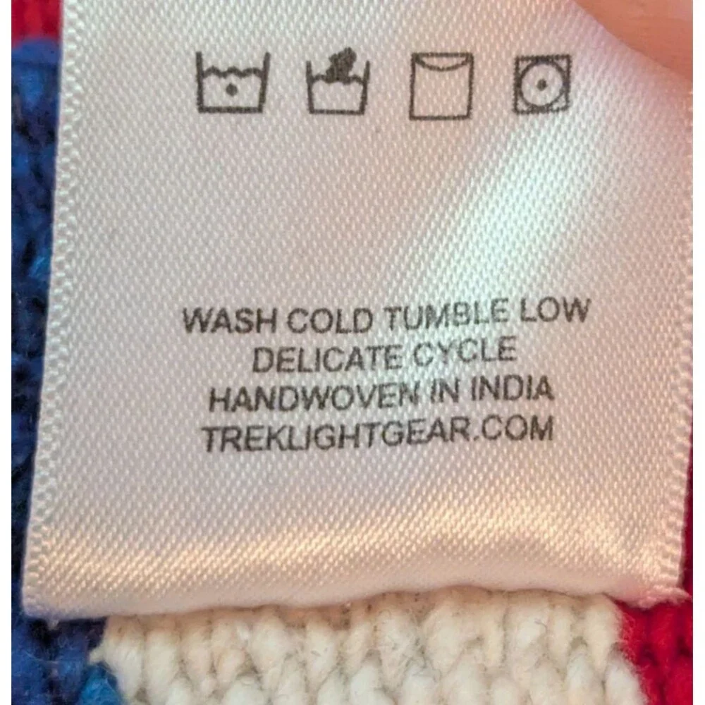 Trek Light Gear Hand Woven Blanket Native Theme Southwestern Red Blue Yellow